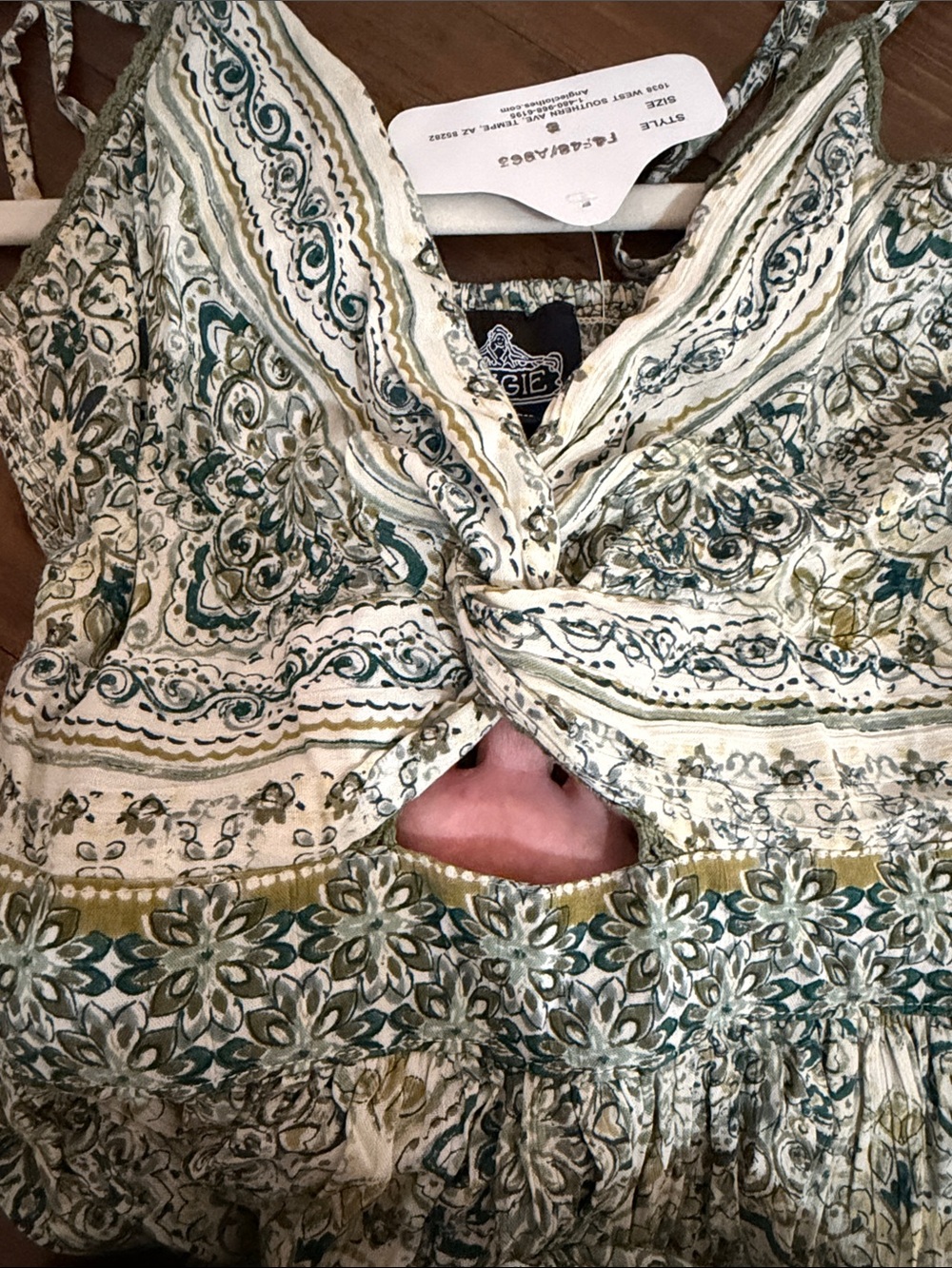 Angie Maxi Dress knotted cut out damask - Picture 11 of 16